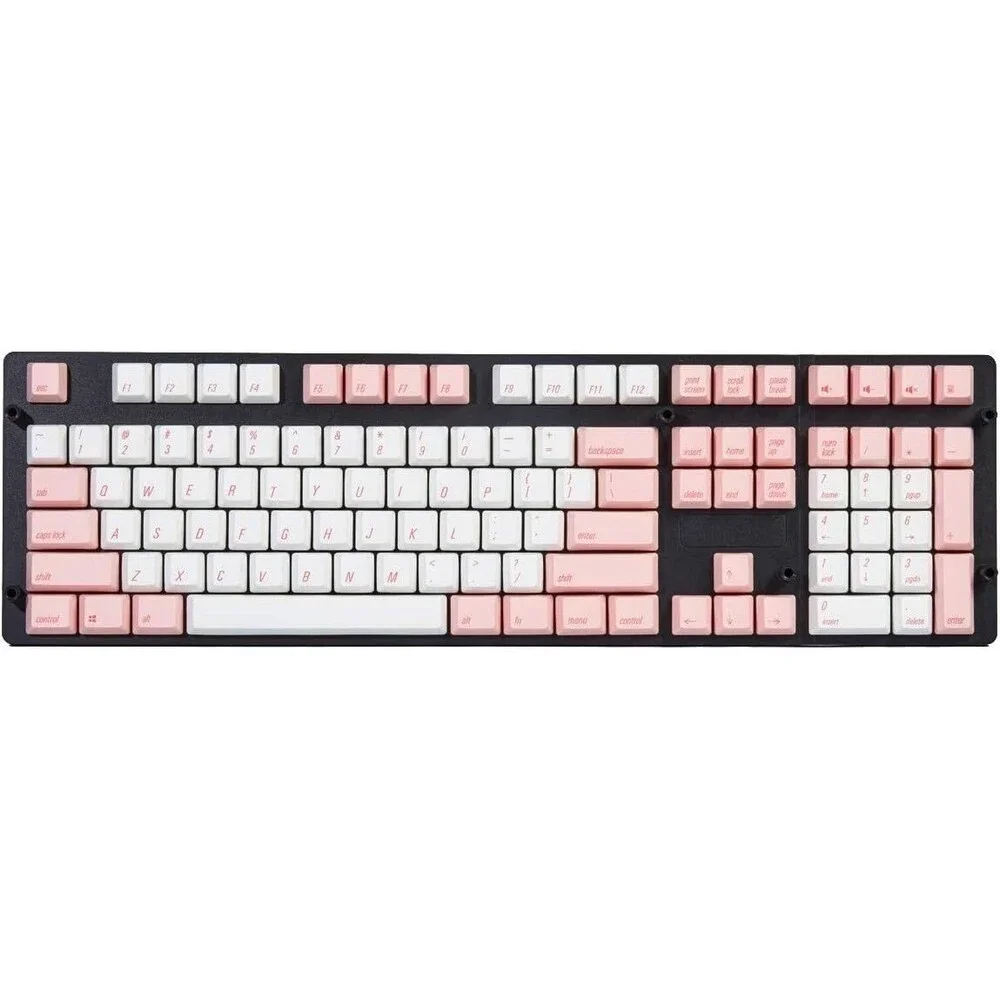 Qisan Pink PBT Keycaps 108 Key Cherry Profile Keycap Mechanical Gaming Keyboard